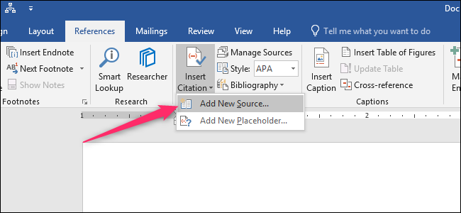 add a list of refernces in word for mac